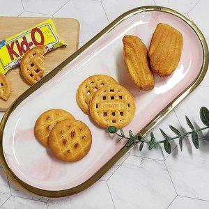 인테리어 소품 트레이 화장대 차키 핑크대리석 대형 (WFFTSGR)