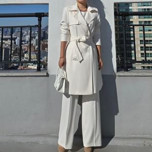 여자 봄 스판 카라 하프 트렌치 더블 코트 바바리 자켓 아우터