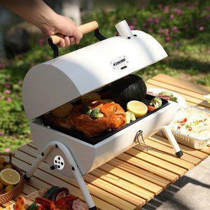 [기타]캠핑용 원통형 바베큐그릴 드럼통 훈제 숯불 불판 직화 가정용 화로대