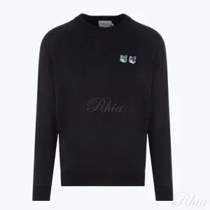 메종키츠네 더블 모노크롬 폭스 헤드 어드저스티드 스웨트셔츠 KW00308KM0001 P199 폭스헤드 맨투맨