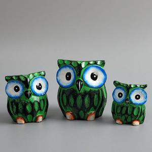 발리에서온 러블수박 목각 부엉이 장식소품 3P