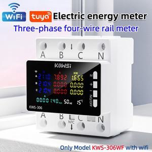 투야 스마트봇삼상 에너지 미터 Din 레일 전기 사용량  전압 전류 및 누출 방지 기능이 있는 AC85-290V 스