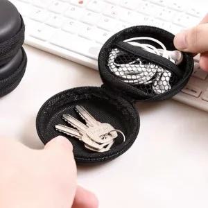 미니 원형 유선이어폰 케이스 보관 파우치 휴대