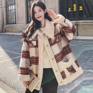 레드체크뽀글이코트 mde2301653