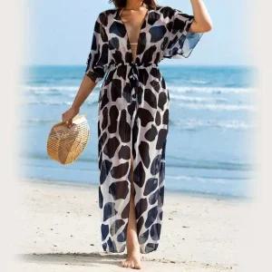 여성 시스루 커버업 로브 가디건 1P 비치웨어 드레스 (WFHVXZ7)