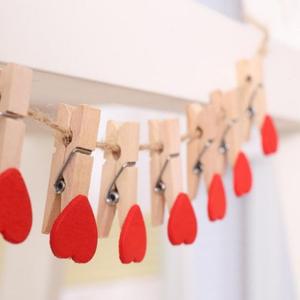 노끈 사진걸러블이 벽 컬러 하트 사진집게 세트