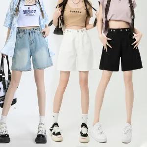 [ 9900원샵 ] HA-310/ 여성청반바지 4부5부 뒷밴딩 데님숏팬츠