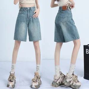 [ 품절임박 -30% ] MK-3060/ 여성 청반바지 4부 5부 숏팬츠 통 와이드