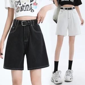 [ 품절임박-30% ] AM-3090 / 하이웨스트 청 데님 빅사이즈 여름 여자 여성 반바지 숏팬츠