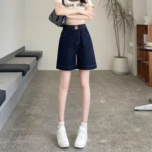 [ 품절임박 -30% ] HL-5814/ 여성청반바지 생지데님 허리밴딩 숏팬츠 4부 5부 빅사이즈