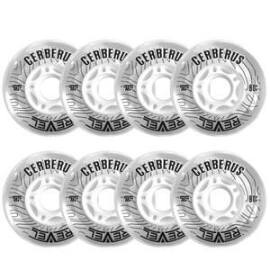 EaJ 알칼리 힐로 4 76MM/4 80MM 실내 인라인 롤러 하키 휠 8팩 74A X 소프트 76A