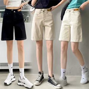 [ 9900원샵 ] XZ-807/ 여성 4부 5부 여자 반바지 스판 숏팬츠 롤업 블랙