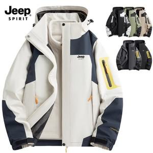 지프 JEEP SPIRIT 남녀공용 3in1 바람막이+후리스 내피세트 아웃도어 방수점퍼 바람막이 후드집업 JW553-1