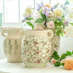 감성토기 빈티지 양손잡이 화병 도자기꽃병 베란다 E형