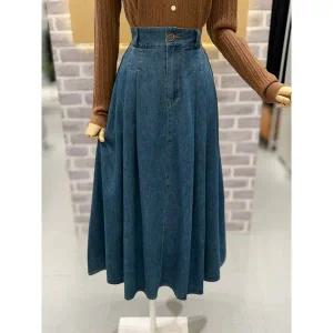 [레코브](의정부점)턱 장식 데님스커트(LC31E9DS512X)