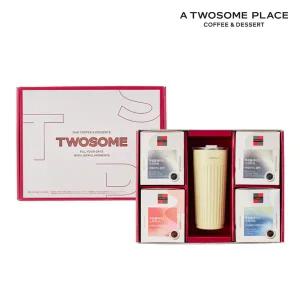 [롯데백화점]투썸플레이스 투썸플레이스 프리미엄 기프트세트 (스트라이프 텀블러 옐로우) x 1개