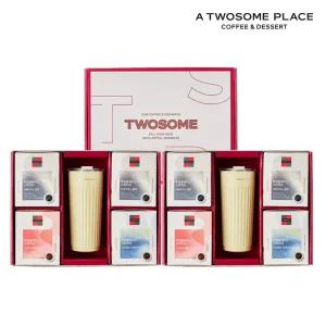 [롯데백화점]투썸플레이스 투썸플레이스 프리미엄 기프트세트 (스트라이프 텀블러 옐로우) x 2개