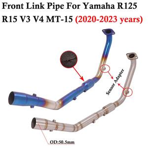 오토바이 배기관 탈출 슬립 온 Yamaha YZF R15 R125 V3 V4 YZF-R15 MT-15 2020 - 2023 머플러 전면 중간 파
