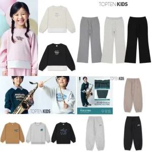 [탑텐키즈](마산점)[인기상품재입고!]25년 FW 여아/남아 더블니트 맨투맨,팬츠 4종택 1