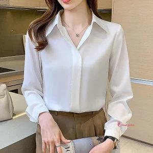 블라우스 4컬러 화이트 여자 여성 흰색 봄블라우스 검정 블랙 셔츠 정장stu802