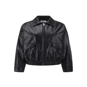 [CC콜렉트] E251PSF151_2온스 퀼팅 페이크 레더 블루종 점퍼