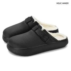 홀릭메이커 남성 뮬 키높이 겨울 털슬리퍼 HBM004