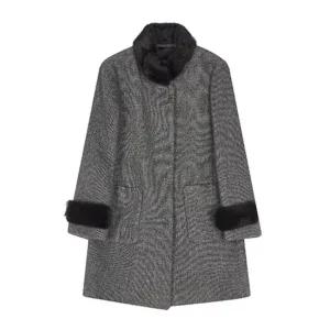 [프렐린]밍크 퍼 배색 코트.ROH224070