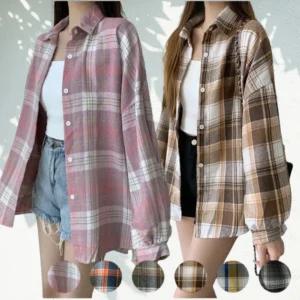 체크셔츠 루즈핏 긴팔셔츠 6color 간절기 캐주얼 데일리룩 오버핏 남녀공용 가을준비
