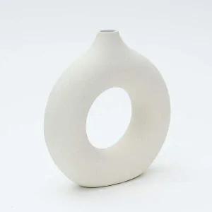 [콩심팥심]도자기 인테리어 꽃병 베이지 오브제 화병