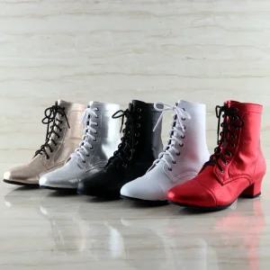 슈띠끄 고급 수제 여성 댄스화 펄 가죽 앵클 댄스 부츠 구두 신발 슈즈 스포츠 라인 라틴 재즈 탱고 모던 줌바 맞춤 수제화 사교 방송 공연 무대 스몰 빅 사이즈 SW2223
