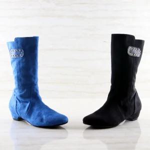 슈띠끄 고급 수제 여성 부츠 댄스화 스포츠 라인 라틴 재즈 탱고 스윙 살사 모던 룸바 사교 방송 공연 무대 댄스 부츠 맞춤 수제화 스웨이드 미들 하프 반부츠 WD1527