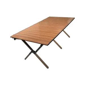 피오즈 와이드 캠핑테이블 우드 접이식 경량 롤 소형 리얼우드