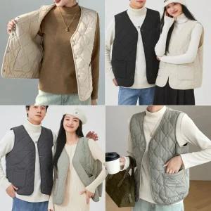 양모 퀄팅 패딩 경량 깔깔이 누빔 여성 여자 남자 남성 조끼 가을 겨울
