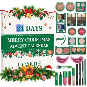 메이크업 어드벤트 캘린더 2025, 성인 여성 및 청소년을 위한 24일 크리스마스 선물 세트, UCANBE 2025 카운트다운 뷰티 & 코스메틱 홀리데이 서프라이즈 키트 전체