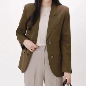 여성 세미오버핏 울 블렌드 자켓 봄가을 간절기 하객룩 오피스룩