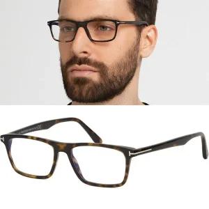 [톰포드] 블루라이트차단 안경테 TF5681B 052 사각 명품 뿔테 호피 시력보호