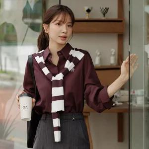 메이브 자수 크롭셔츠(어깨숄SET)