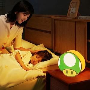 2024 마리오 브라더스 LED 물음표 BrickNight 라이트 그림 스타 램프 동상 USB 충전 테이블 침실 야간 조명