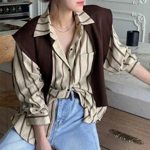 [난닝구] 케르버 니트숄스트라이프셔츠