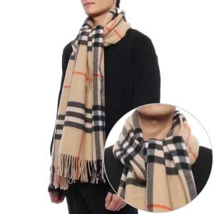 [롯데백화점]버버리 25FW 남성 와이드 체크 캐시미어 머플러 8085931 SAND M 25F