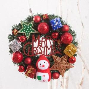/플라워트리 크리스마스 리스 벽장식 눈사람 스타 35cm 소품 데코