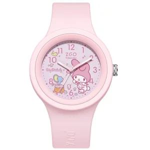 산리오 라이센스 원형 마이멜로디 핑크 아날로그 손목 시계 BAA090407어린이 여야 선물 사은품 단체 캐릭터
