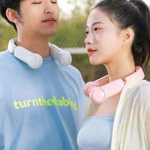 [셀러에이드]자유로운 양손 시원한 대용량 무선 냉각 넥 선풍기 USB선풍기