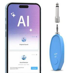 AI 보컬 리무버, 노래방 기계 음악 연습을 위한 APP 제어 음성 제거 기능이 있는 휴대용 블루투스 실시간 보컬 제거 장치, 6.35mm/3.5mm 오디오 잭 어댑터가 있는 가정용 스피커 액세서리