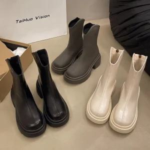 여자 워커힐 워커 통굽 7센티 겨울 앵클부츠 백지퍼 요정풍 캐주얼 힐 원픽4