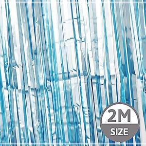 파티 생일 1mX2m 포토존 장식 셀프장식 은박수술 메탈 블루 커튼 반짝이 벽장식 수술