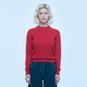 [UNIT](센텀시티점)캐시미어 베이직 크루넥 풀오버 (ZFKKCN101C-RED)