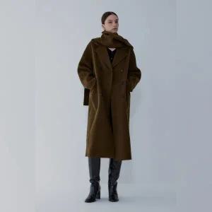 [롯데백화점]보브 캐시미어 블렌드 머플러 세트 롱 코트  7155416009