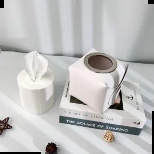 티슈커버 가죽 롤휴지 두루마리 휴지 케이스 박스 화이트