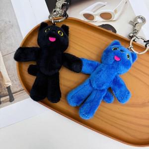 GD 틈새 자기 매력 검은 고양이 파란 고양이 열쇠 고리 가방 펜던트